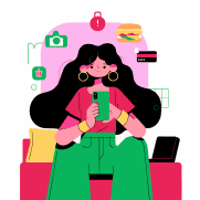 Illustration of a child using a smartphone
