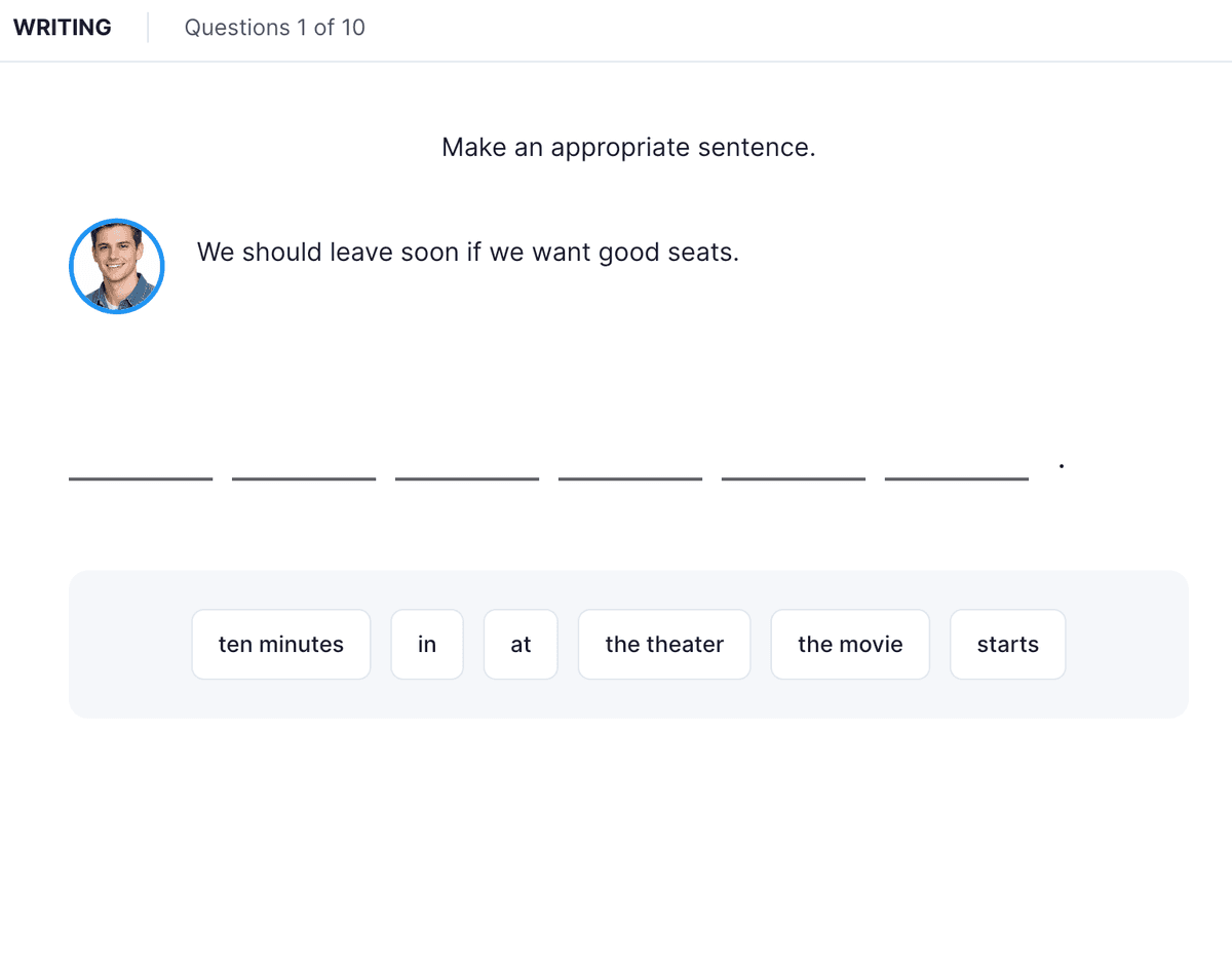 TOEFL 2026 · Build a Sentence
