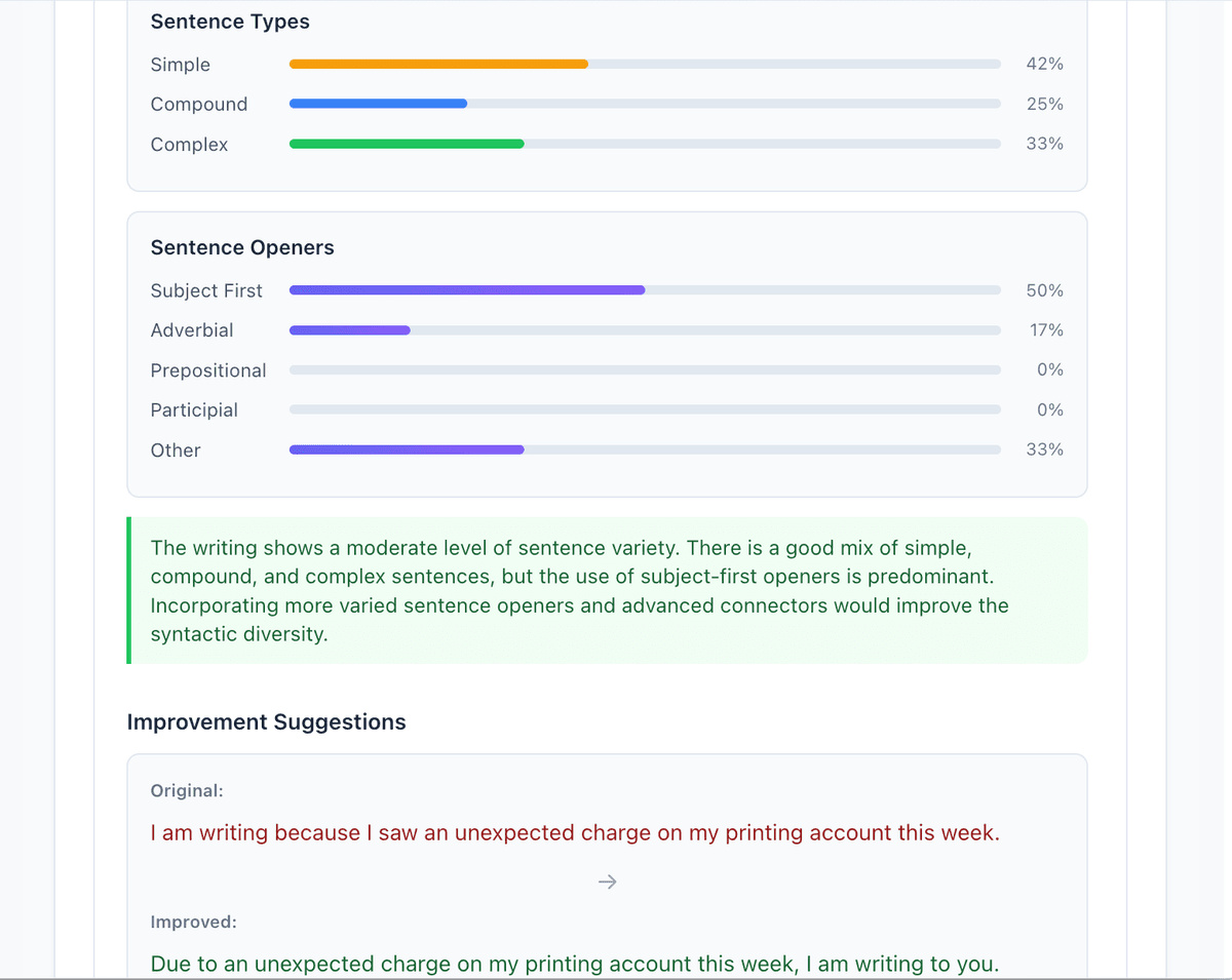 Sentence Variety Analysis